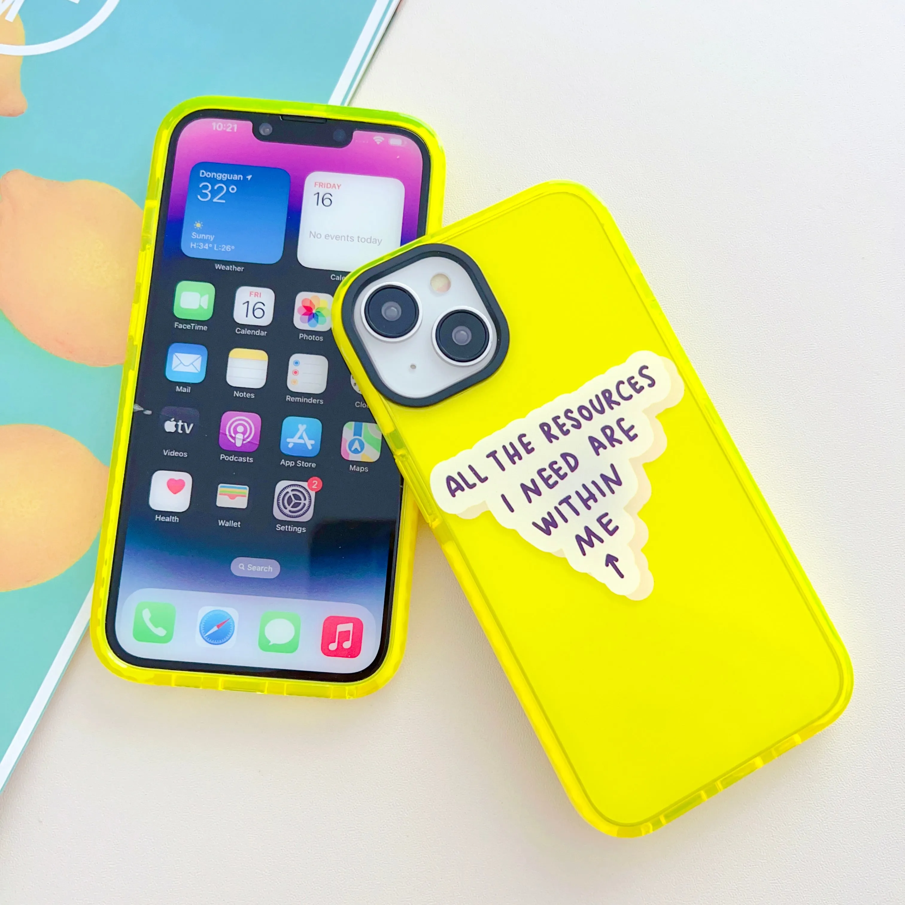 Motivational Stickers Neon Designer Impact Proof Case for iPhone