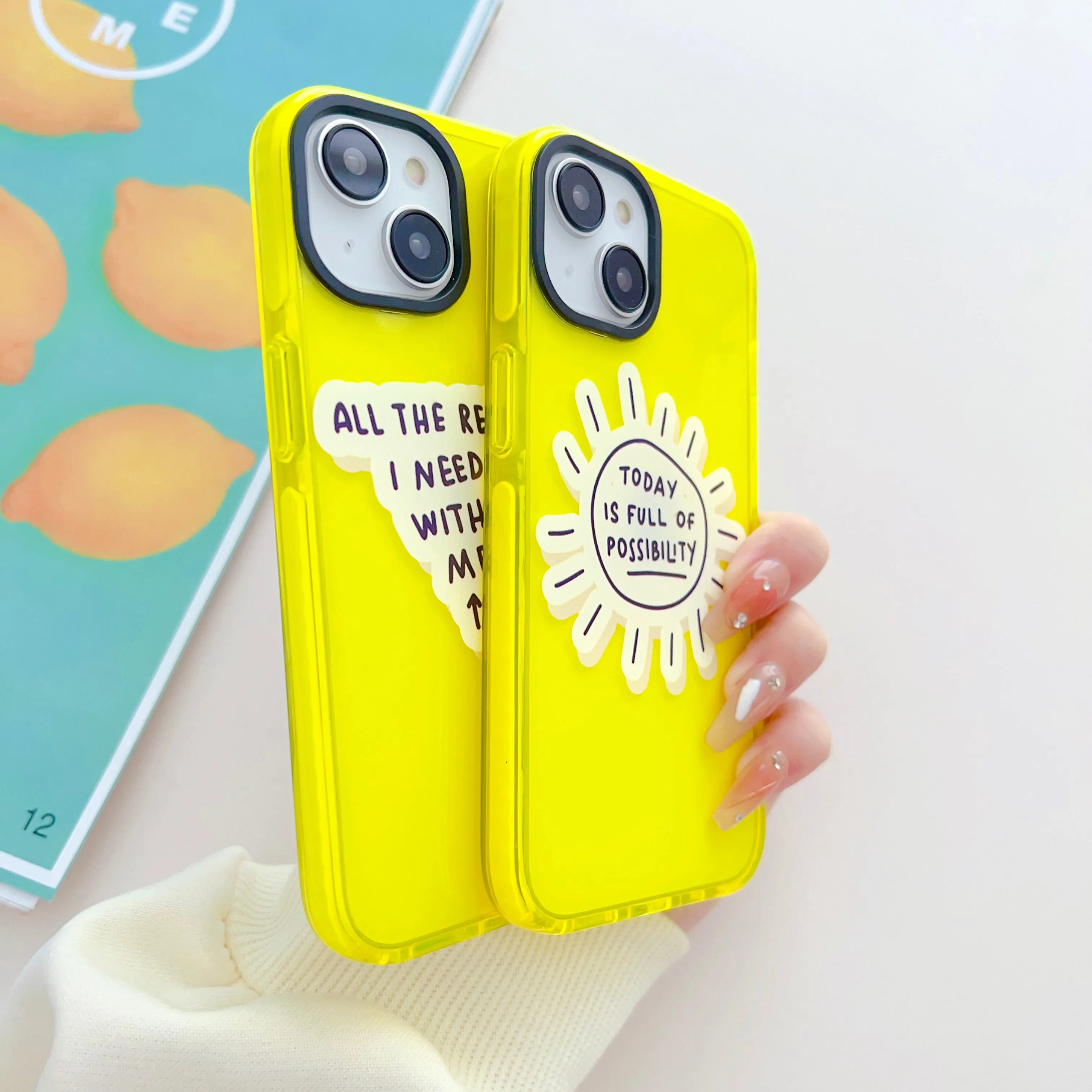 Motivational Stickers Neon Designer Impact Proof Case for iPhone