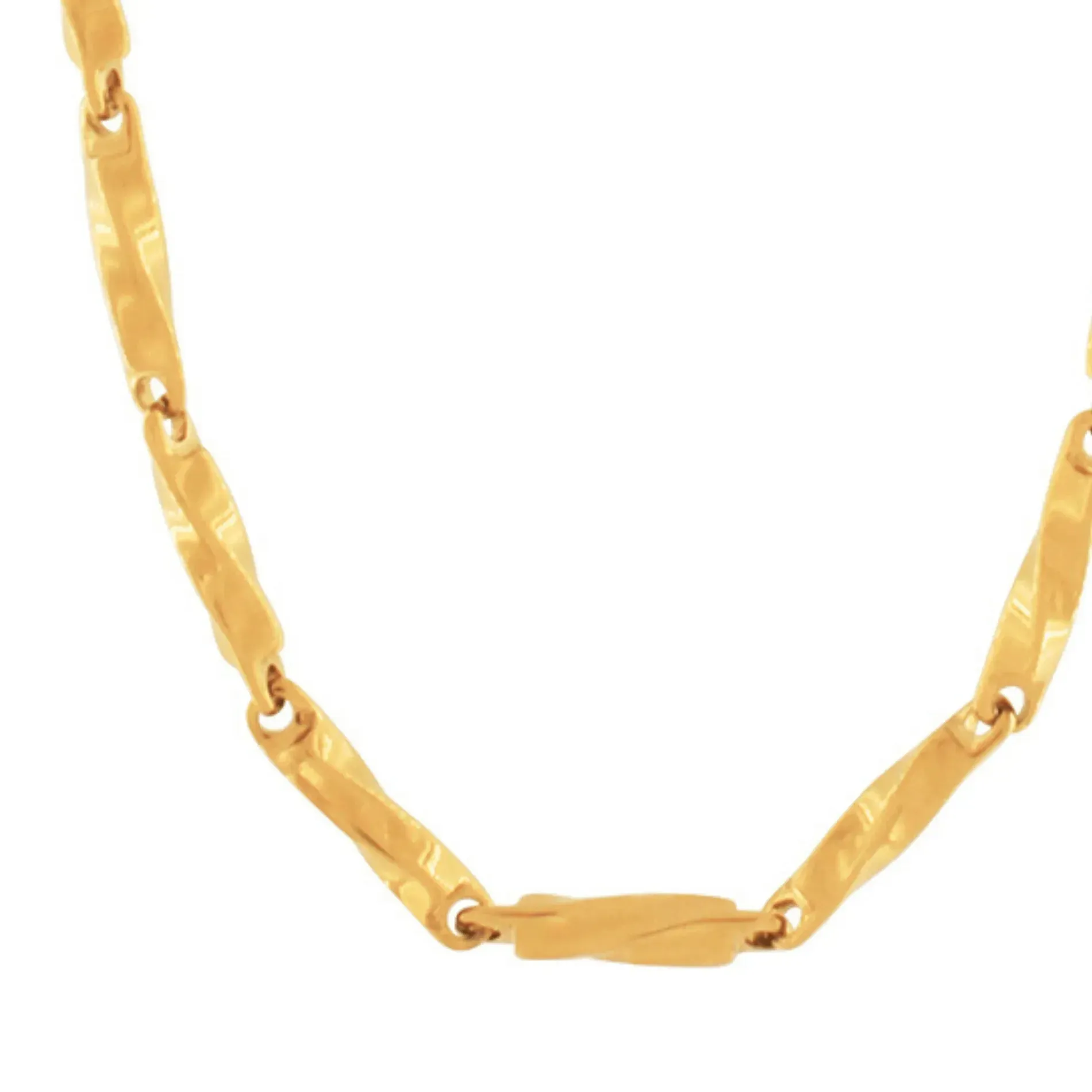 Passion Waterproof Short Organic Link Necklace 18K Gold Plating