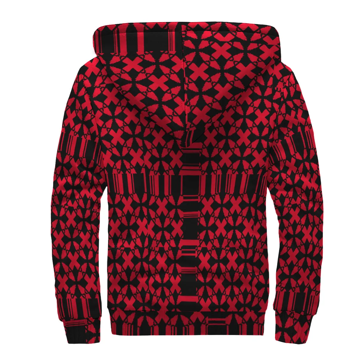 #red/black JAXS N CROWN Sherpa Hoodie red/blk