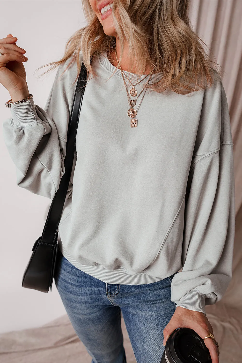 Round Neck Long Sleeve Sweatshirt