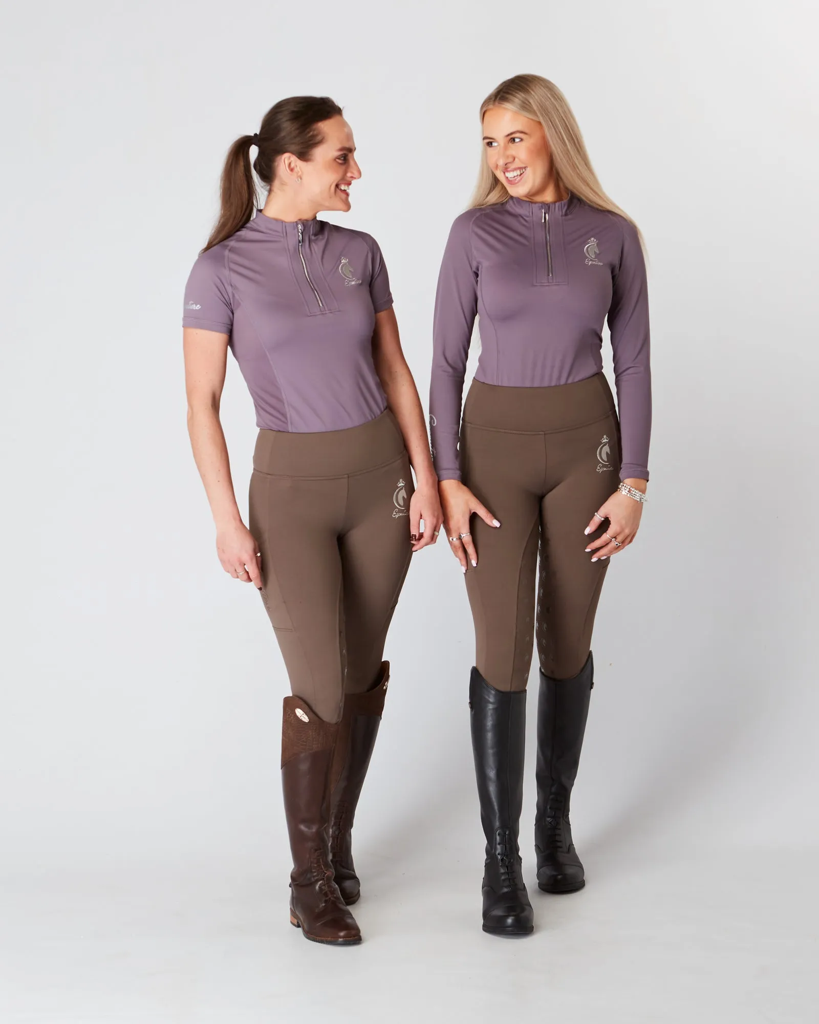 Short Sleeve Equestrian Technical Base Layer - DUSTY MAUVE