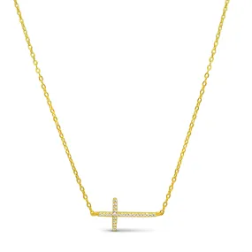 Sideways Cross Necklace