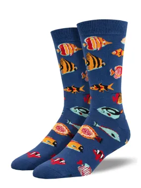 SOCKSMITH MENS TROPICAL FISH BLUE