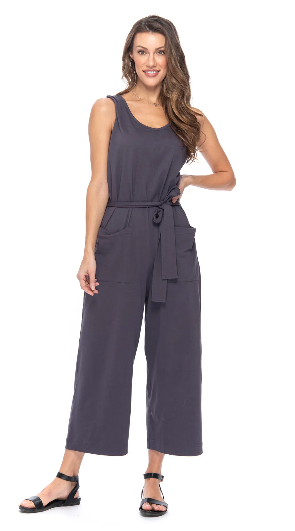 Taylor Jumpsuit - black/sage - organic cotton