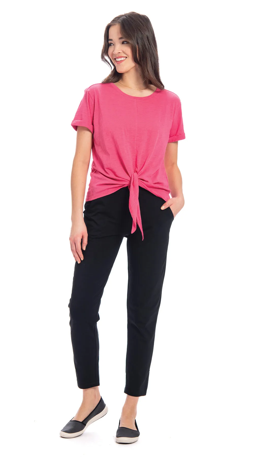 Tie Top - tea rose - organic cotton