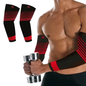 V-Striped Support Ankle Compression Pain Relief Recovery Sleeves (1-Pair)