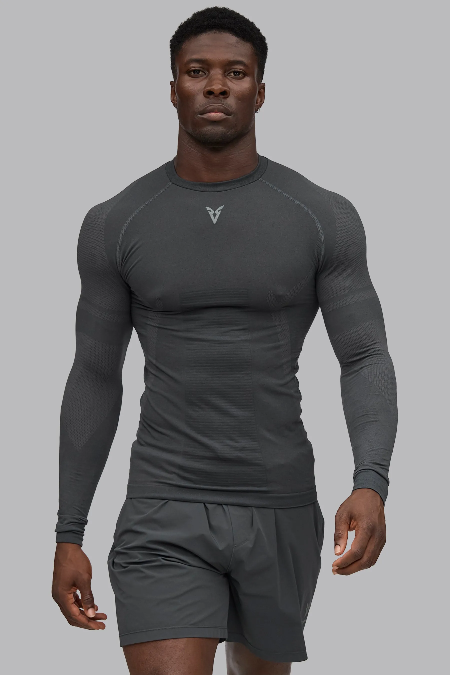 V_BASE SEAMLESS LONG SLEEVED T-SHIRT - Dark Gray