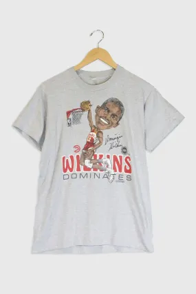 Vintage 1986 NBA Wilkins Dominates T Shirt Sz S