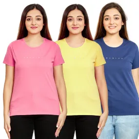 WOMEN 3 PIECE PACK CREW NECK TSHIRT