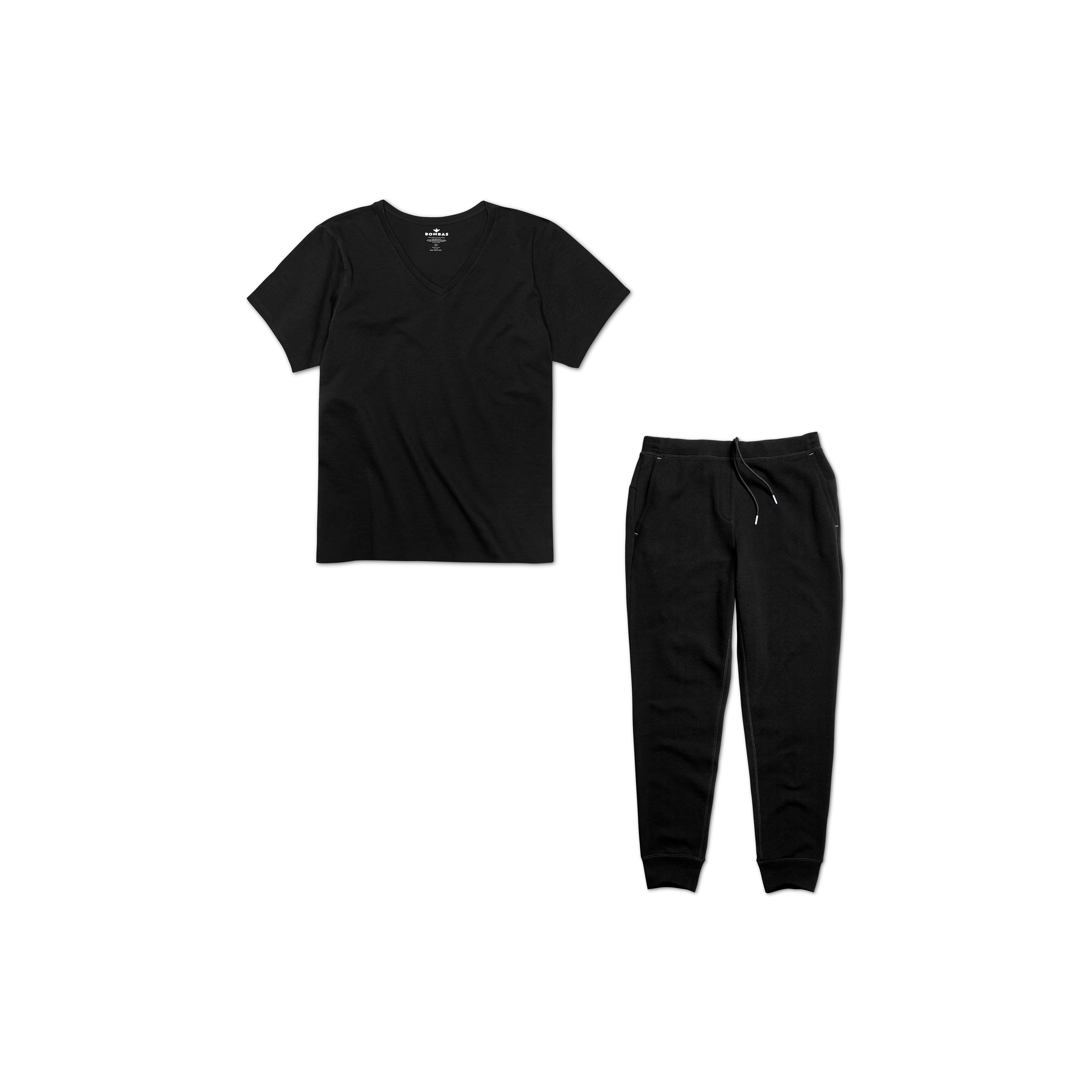 Women's V-Neck T-Shirt & Sweatpants 2-Pack