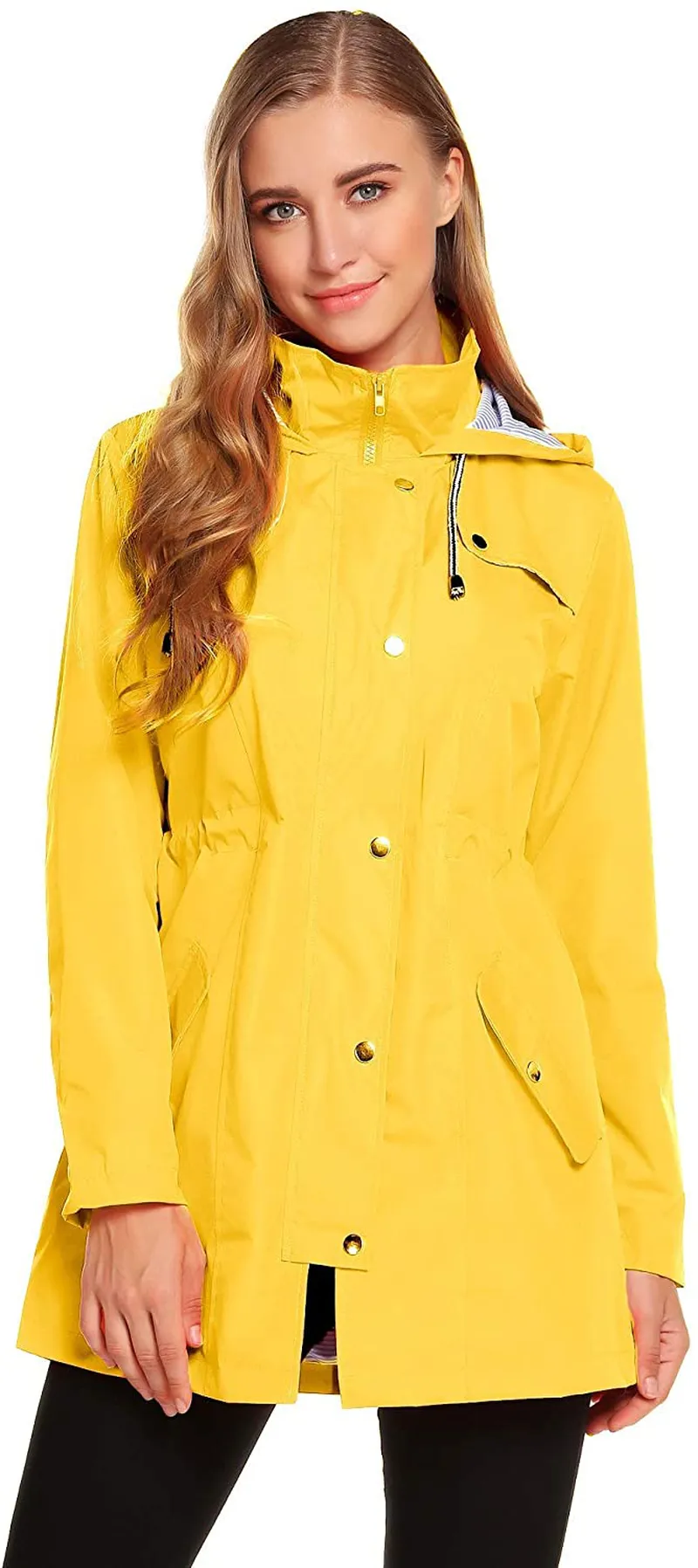 ZHENWEI Womens Lightweight Hooded Waterproof Active Outdoor Rain Jacket S-XXL